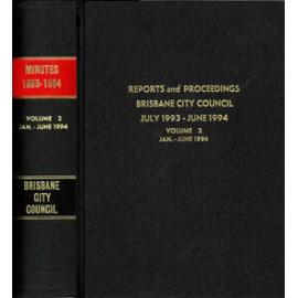 Council Minutes and Proceedings, July 1993 to June 1994 Vol. 2 Jan - July 1994