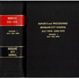 Council Minutes and Proceedings, July 1994 to June 1995 Vol. 1 July - Dec 1994