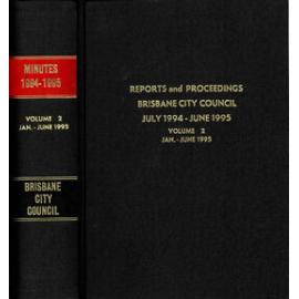 Council Minutes and Proceedings, July 1994 to June 1995 Vol. 2 Jan - June 1995