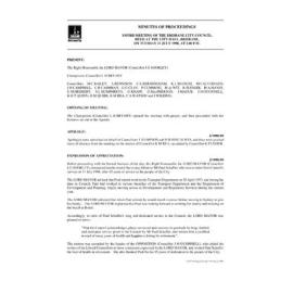 Council Minutes and Proceedings, July 1998 to June 1999