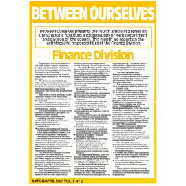 Between Ourselves Finance Division Supplement March-April 1987