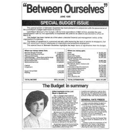 Between Ourselves June 1985 Budget Edition