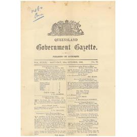 Proclamation Stephens and Yerongpilly Shire 1886