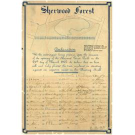 Declaration of Sherwood Forest (Arboretum) - 1925