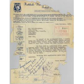 Brisbane Rugby Football League correspondence - 1963