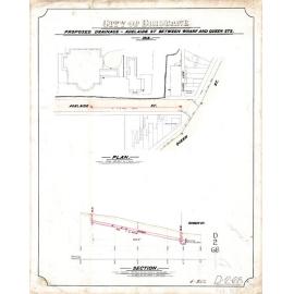 Plans proposed drainage Adelaide Wharf Queen Street corner 1914-1915
