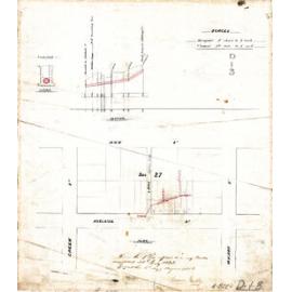 Plans Adelaide Street between Creek and Wharf streets showing drain and Properties