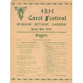 Carols by Candlelight program - City Botanic Gardens 1944
