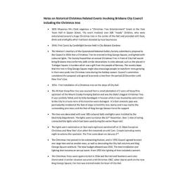 Notes on historical Christmas Events in Brisbane and City Hall Christmas tree