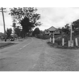 Moggill and Cedarleigh Roads showing Kenmore Hall 1960