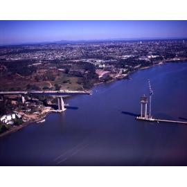 Aerial View of Gateway Bridge Construction - 1984