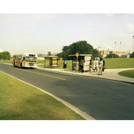 Passengers boarding Bus at Park and Ride Station on Coronation Drive - Milton - 1982