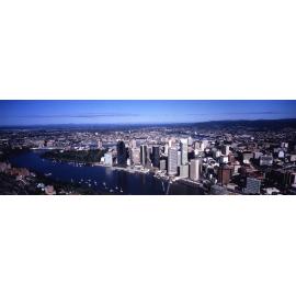 Aerial View of City with World Expo 88 Site being cleared - 1989