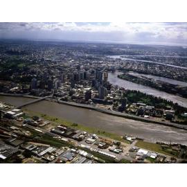 Aerial View of City from South Brisbane - 1985