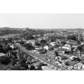 Aerial View of Spring Hill showing Fortescue Street - Gregory Terrace - Victoria Park - 1969