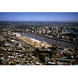 Aerial View of City with World Expo 88 - 1985
