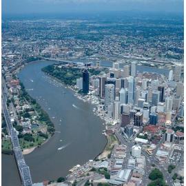 Aerial View of City and Brisbane River - 1994