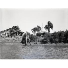 West End River Bank Viewed from Brisbane River showing Jetties and Wharves - 1951