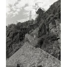 Kangaroo Point Cliffs construction of stone steps - 1983
