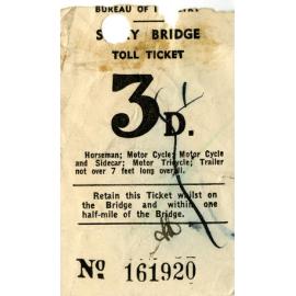 Story Bridge Toll Tickets - 1940