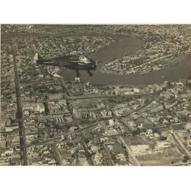 Aerial View of Aeroplane Flying Over Fortitude Valley - 1935