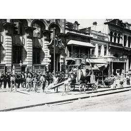 Queen Street Tram Lines being Laid in Concrete - 1922
